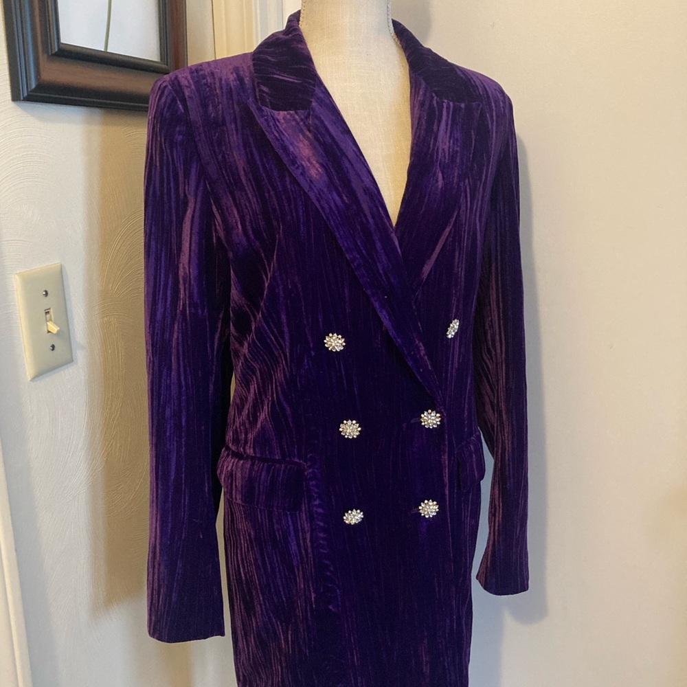 ZARA Crushed Velvet Blazer/Minidress